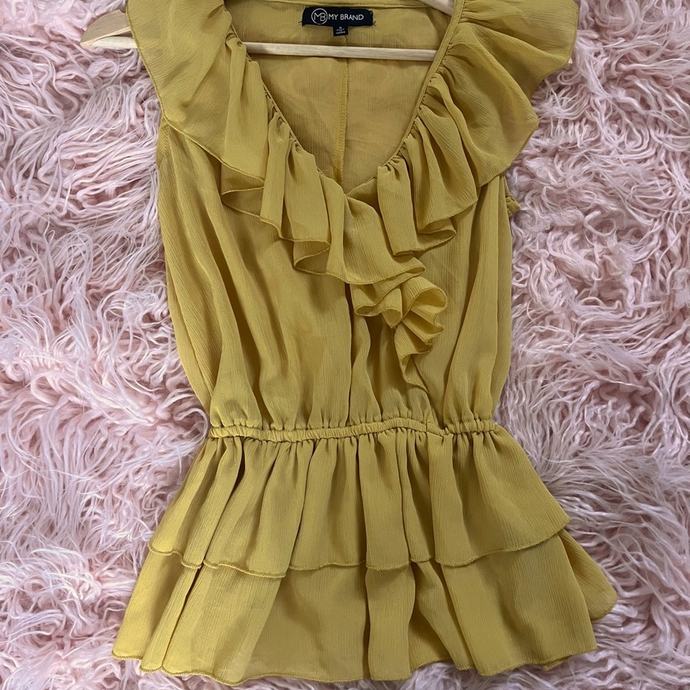 Mustard Yellow Ruffle Top